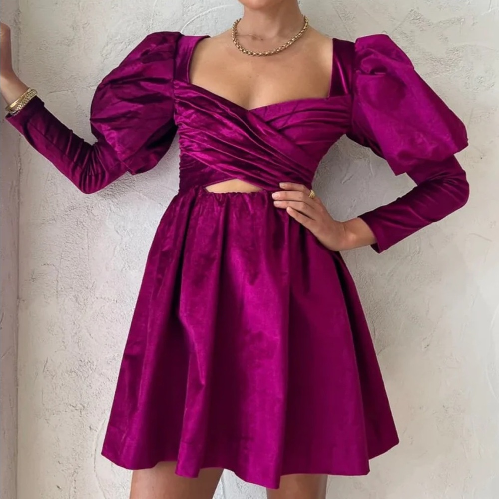 Alemais 💕 Rosario Pink Puff Sleeve Mini Dress